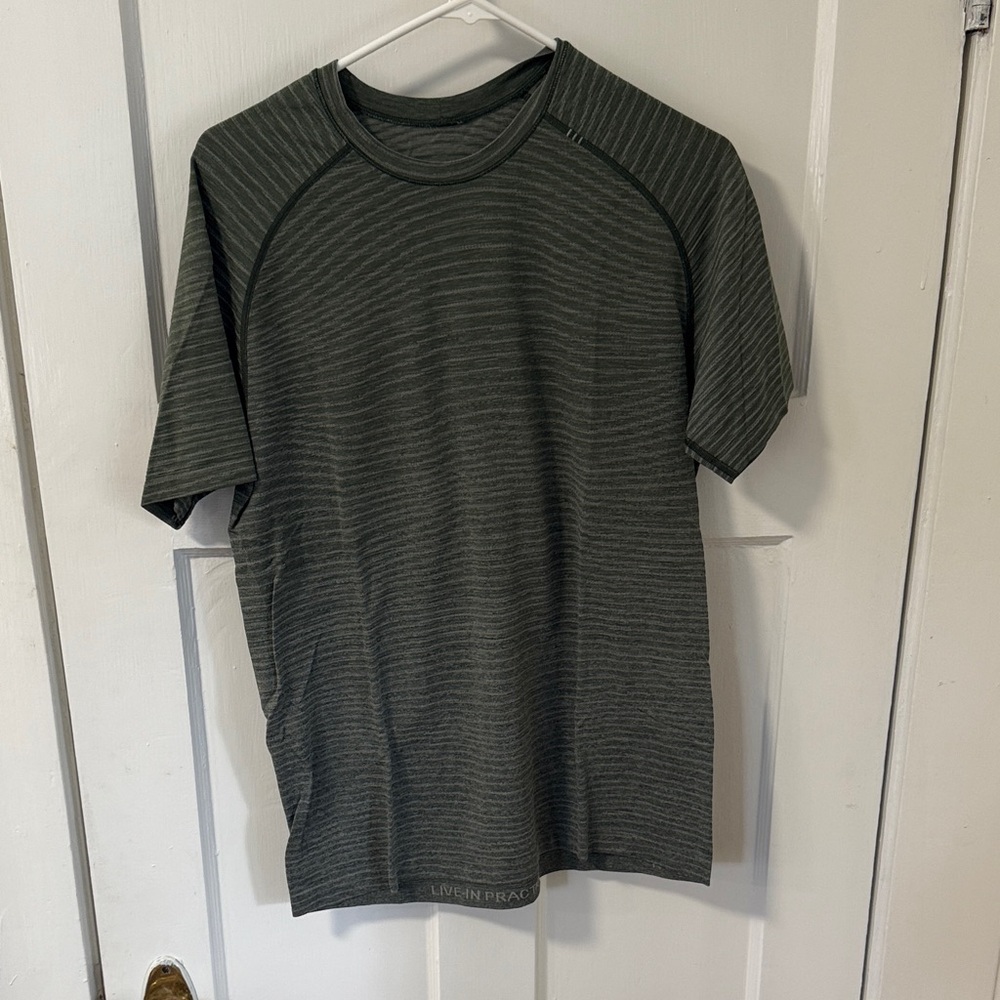 lululemon athletica Dark Gray Striped Tee